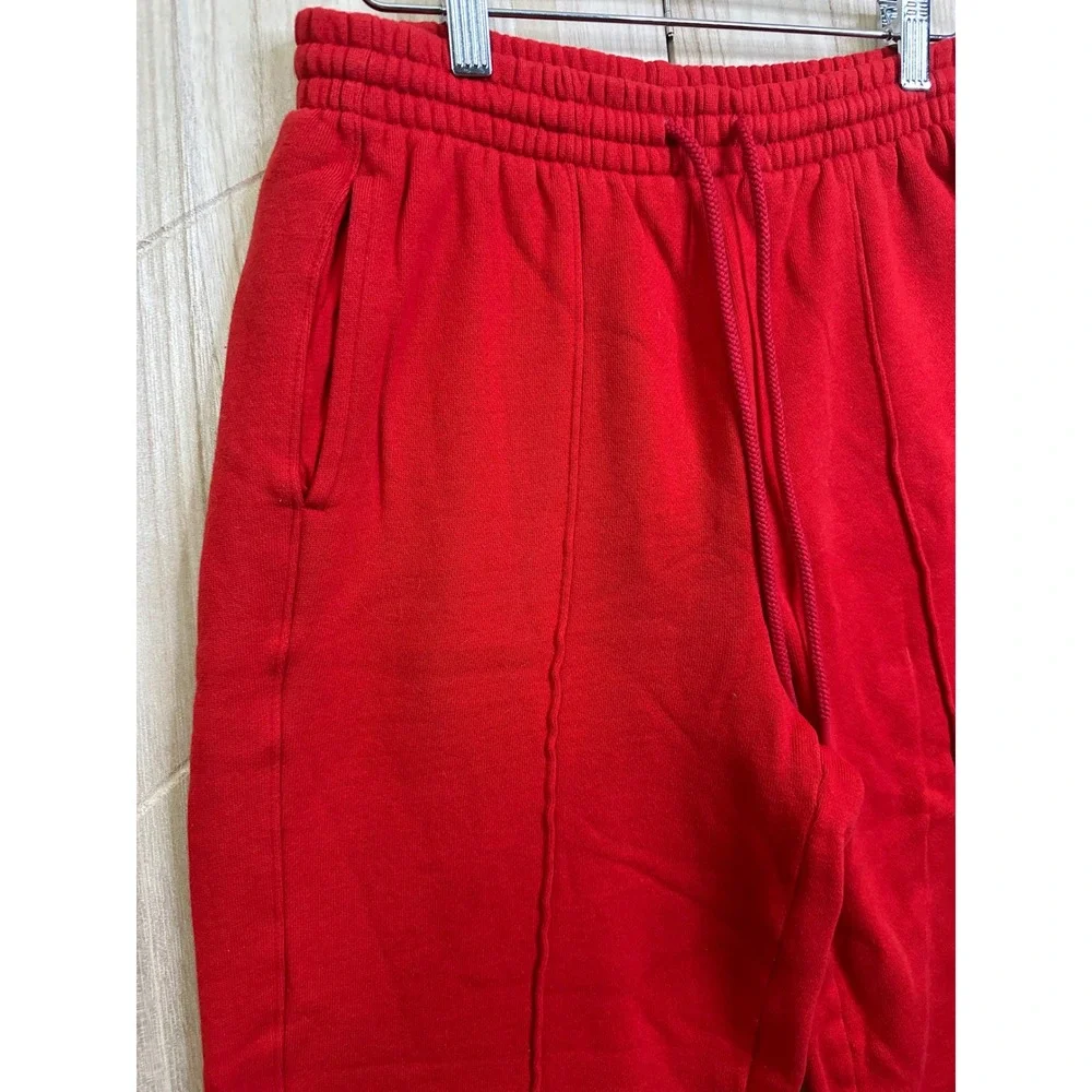 Victoria's Secret PINK Red Wide Leg Pintuck‎ Fleece Sweatpants Womens Small - Picture 3 of 8